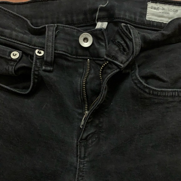 Rag & Bone Jeans Womens Size 26 Raw Hem Ankle Skinny Denim Stretch Black - Picture 3 of 6